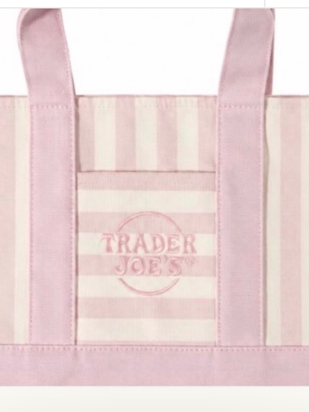 Pink Trader Joe’s striped mini tote NWT